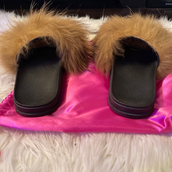 Fur Slippers Fox designer Size 7 - Picture 3 of 6